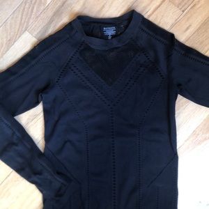 Athleta black long sleeve athletic shirt with mesh